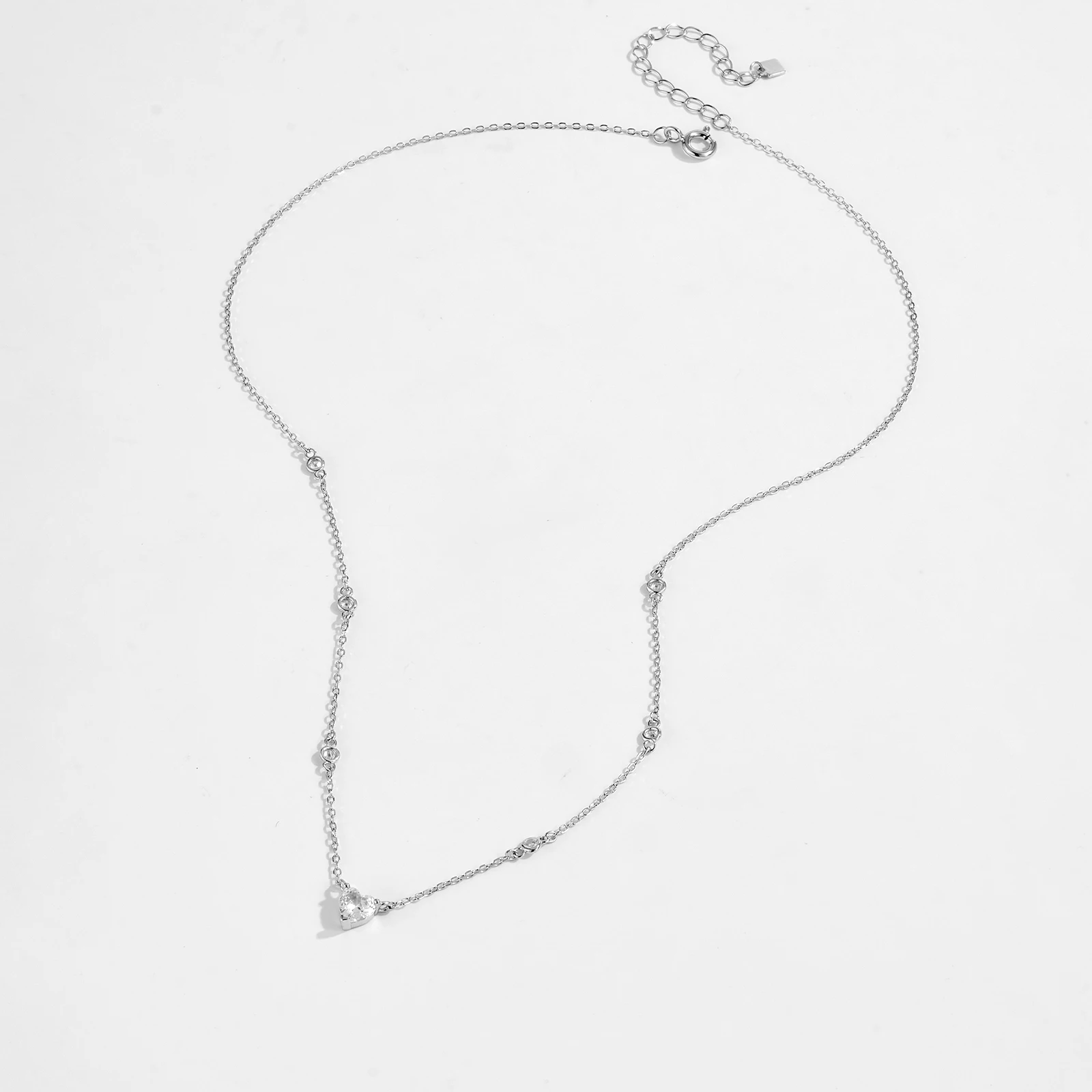 ANDYWEN 925 Sterling Silver Heart Round CZ Zircon Charm Necklace Long Choker Luxury Party Anniversary Winter Jewelry For Women