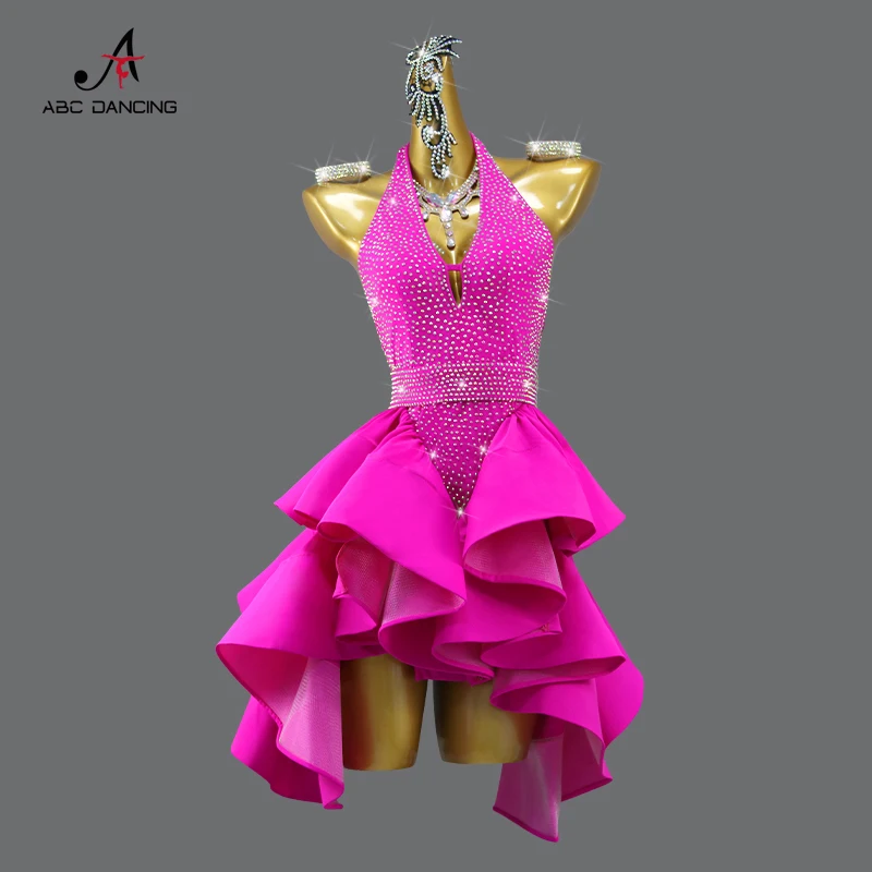 Abito da competizione di danza latina gonna Dancewear vestito superiore da donna femminile Urban Standard Ballroom Girl New Costume Line abbigliamento uso