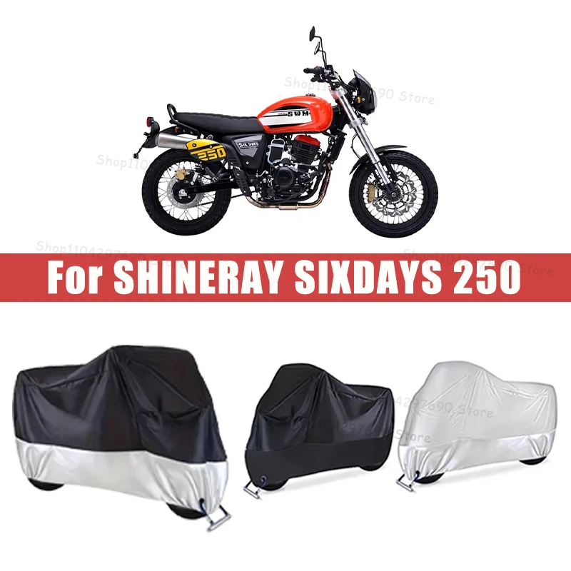 210D Oxford Motorcycle Cover Waterproof All Season UV Protection For SHINERAY SIXDAYS 250 Anti-Tear Windproof Motorbike Cover