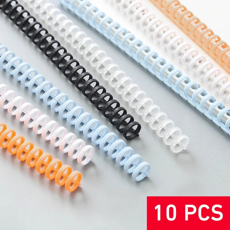 

10Pcs 12mm 30 Hole Loose-leaf Plastic Binding Ring Spring Spiral Rings for Kid A4 A5 A6 Paper Notebook Stationery Office Supplie