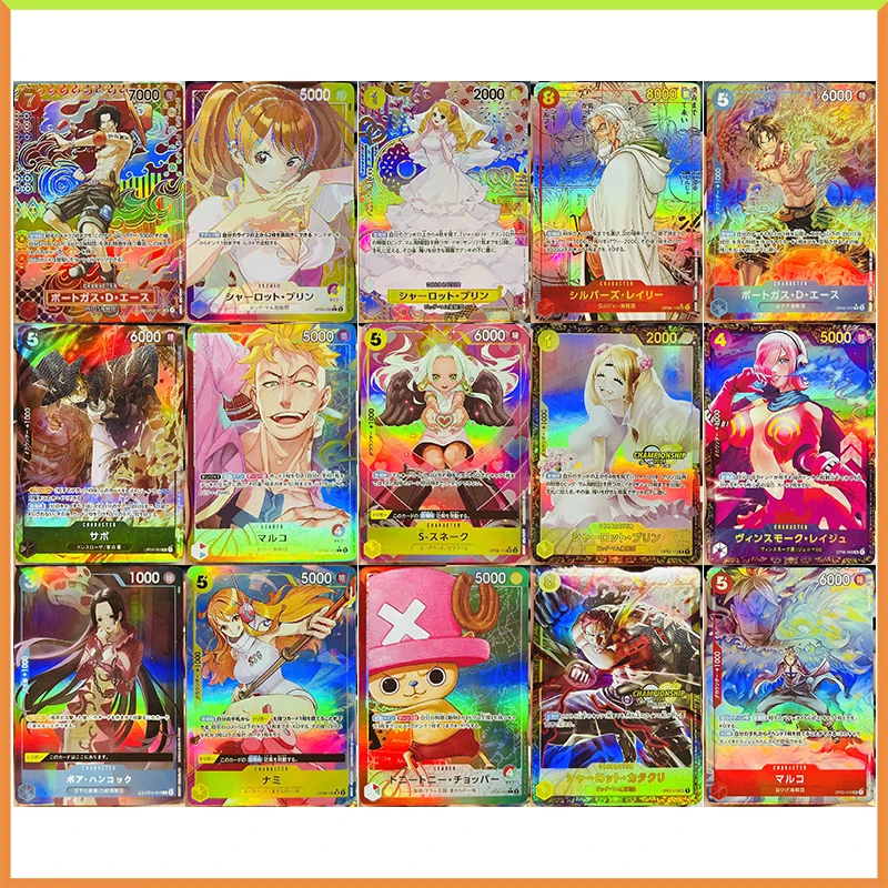 Anime ONE PIECE DIY ACG Ace Hancock Sabo Reiju Nami Marco Tabletop Battle Game Toys for boys Collectible Cards Birthday Present