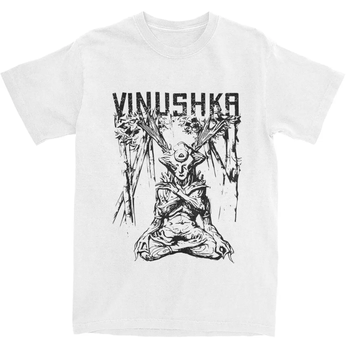 God Vinushka Fear And Hunger T Shirt Summer Vintage T-Shirts Pure Cotton Leisure Tee Shirt For Men's Short Sleeve Clothing