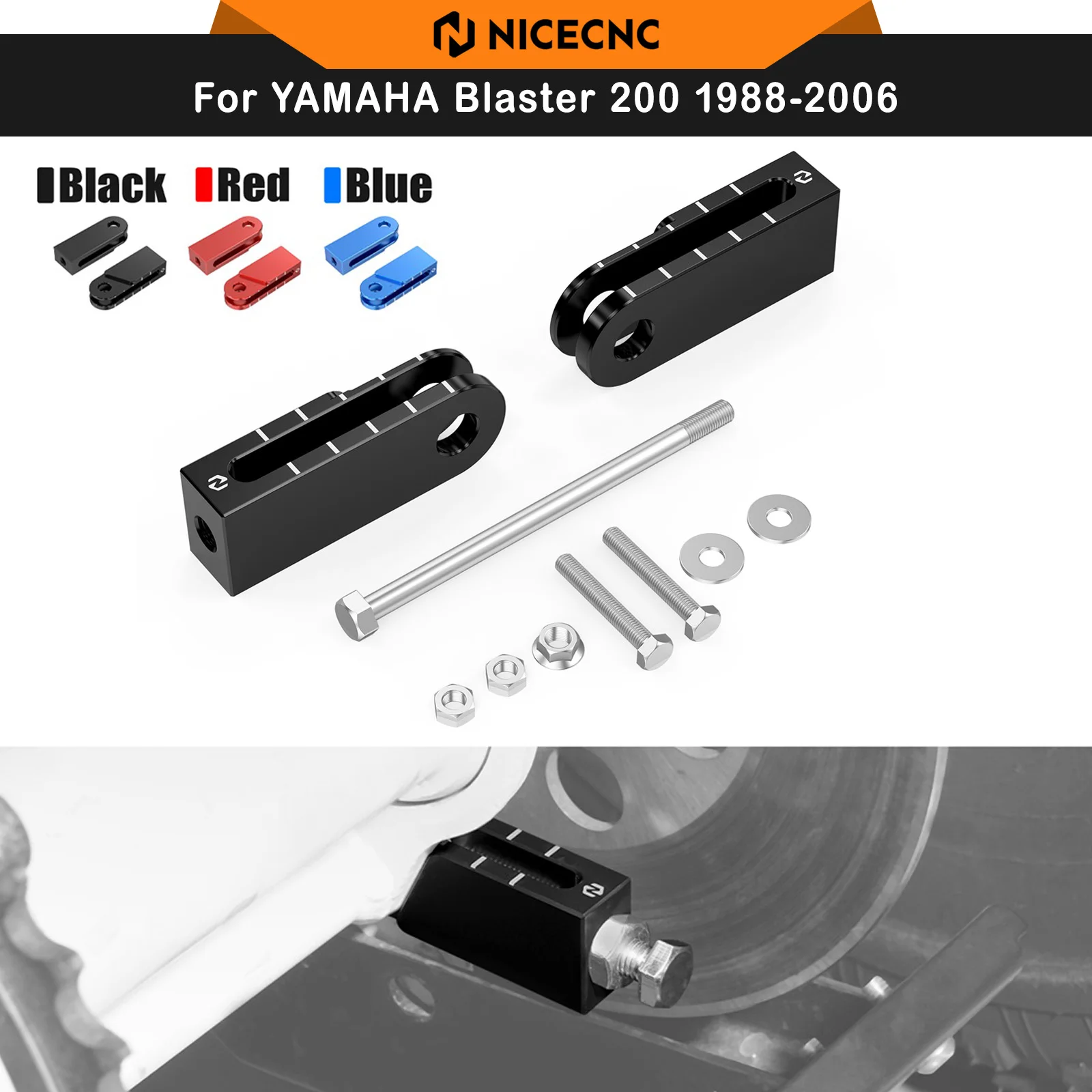 

NICECNC For Yamaha Blaster 200 1988-2006 Chain Adjusters Aluminum With Carved Scale ATV Accessories Easy Installation