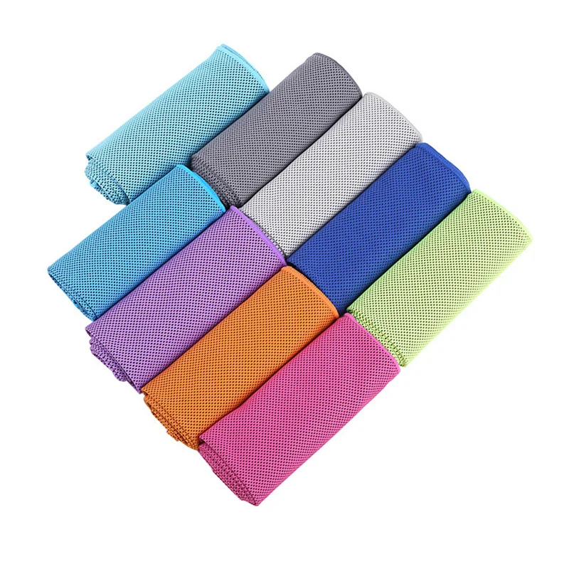 Solid Colors Comfortable Quick Dry Ice Cold Towel Gym Outdoor Sports Fitness Exercise Perspiration Evaporation Cooling Washcloth