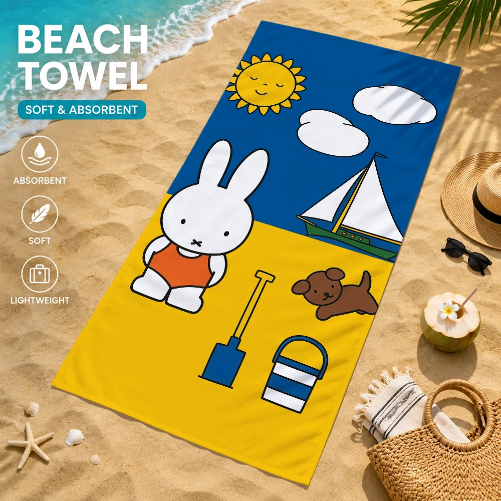 cute cartoon rabbit M-Miffy Towel Beach Towels Soft Quick Dry Pool bathing Towel Travel Gym Spa Camp sport Gift