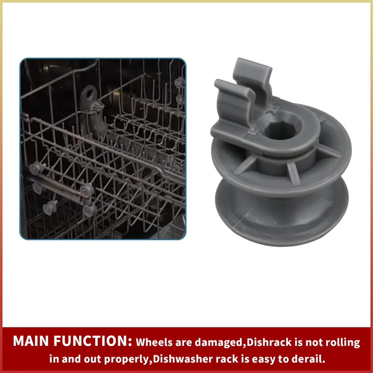 A86I-8Pcs 4581DD3002A Dishwasher Upper Rack Wheels,Dishrack Roller and Axle Assembly Replacement Part for LG