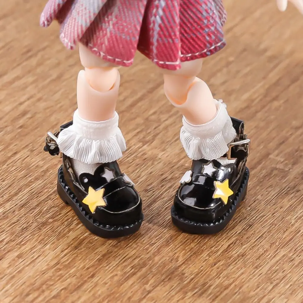 1 pair PU Leather OB11 Uniform Shoes DIY Lightweight DOD Yunduoxing Doll Shoes 1:12 Mini Mini Doll Leather Boots Body Dolls