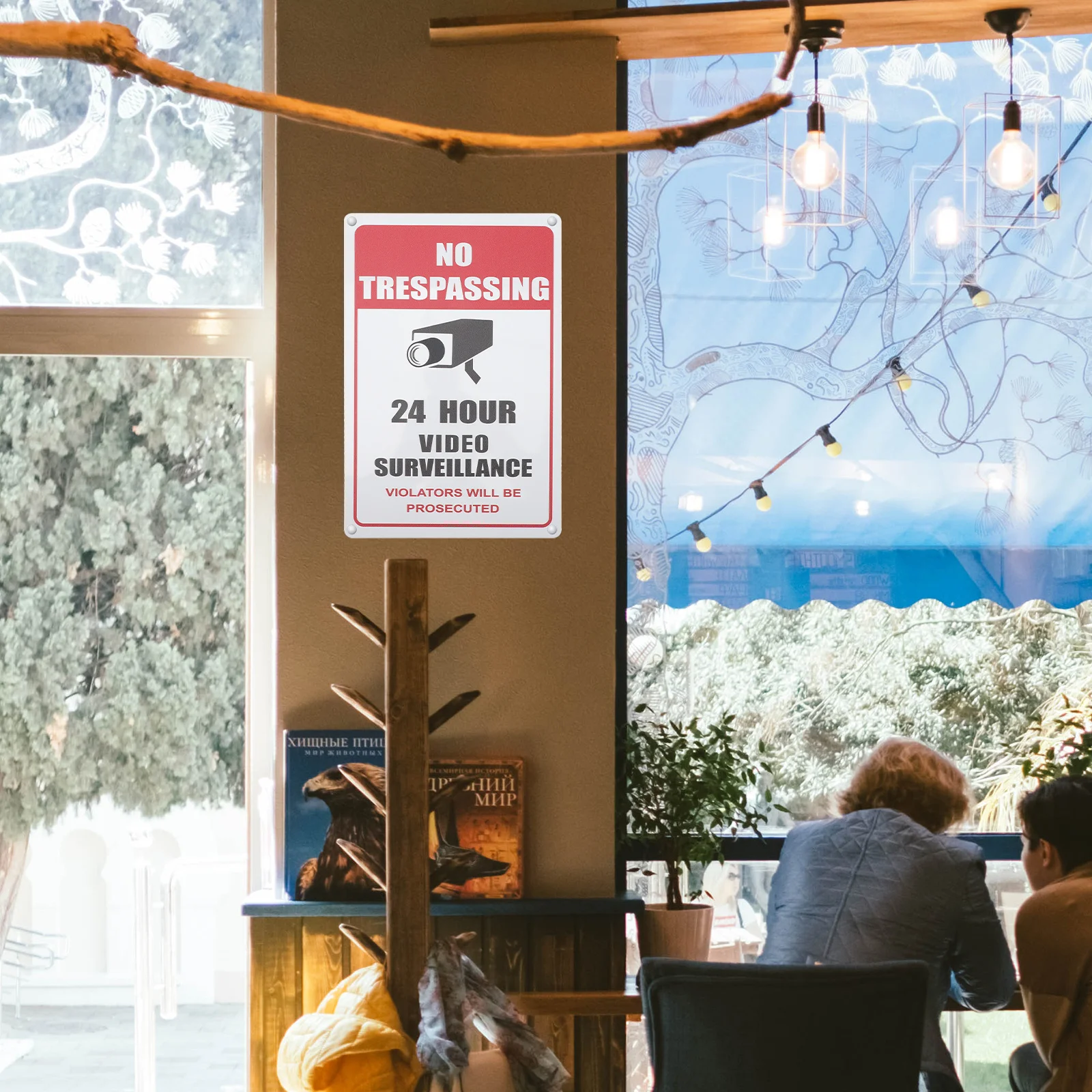 2pcs Retro Tin Art Security Camera Sign Board For Store Home Outdoor Monitoring Area Aluminum Plate Warning Sign Traffic Safety