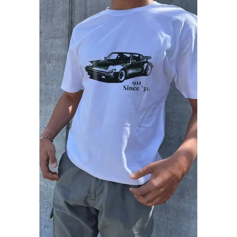 Топ y2k, американская ретро уличная футболка с короткими рукавами и мультяшным принтом, новинка лета 2023, модная повседневная свободная футболка в стиле Харадзюку для пар