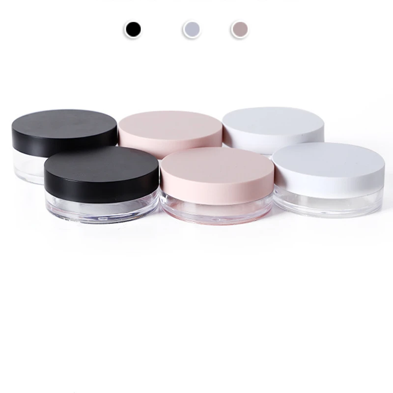 50pcs 20g Portable Elastic Mesh Powder Box Handheld Empty Loose Powder Pot With Sieve Cosmetic Makeup Jar Sifter Container