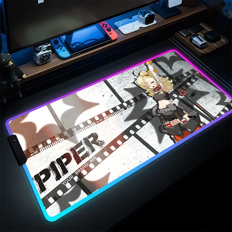 

Mouse Pad Gamer RGB Notebook PC Game Mousepad Laptop ZZZ Keyboard Pad LED Mausepad Zenless Zone Zero Mouse Mat Gaming Desk Mat