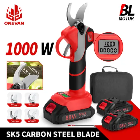 ONEVAN 30mm 4단 기어 브러시리스 전기 전정가위 무선 충전식 과수 분재 전정기 (마키타 18V 배터리 핀용)