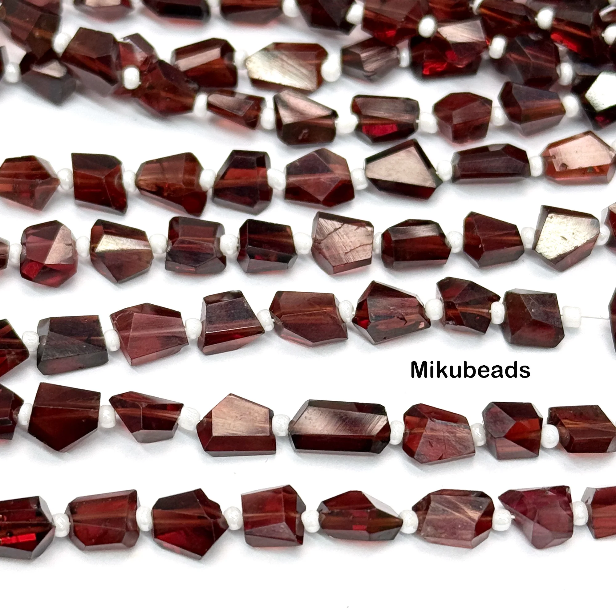 Natural AAA Brazil Red Garnet 3.2-7*5-10mm Faceted Irregular Shape Beads Shinny Stone For Jewelry Making DIY Bracelet Necklace