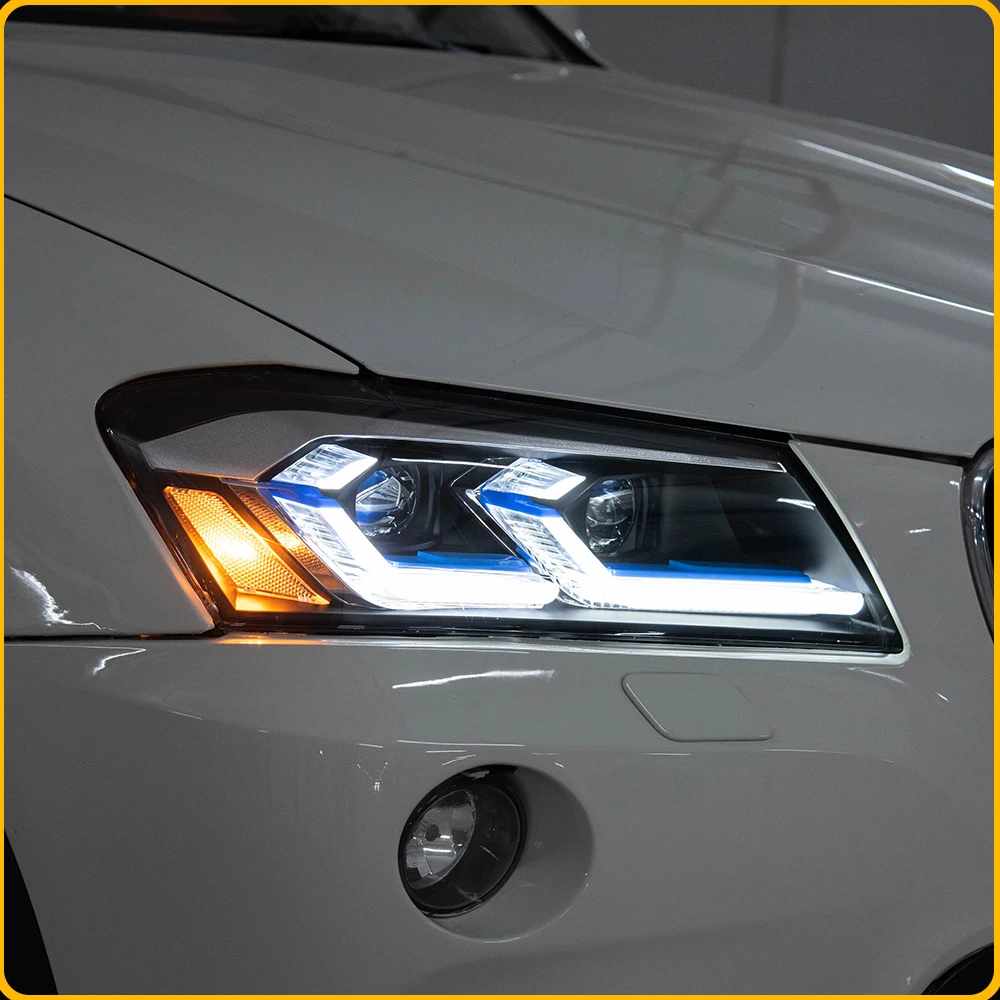 Headlights Assembly For BMW X3 F25 2010-2013 Upgrade High Configure Auto LED DRL Projector Lens Plug and Play Accessories Tools