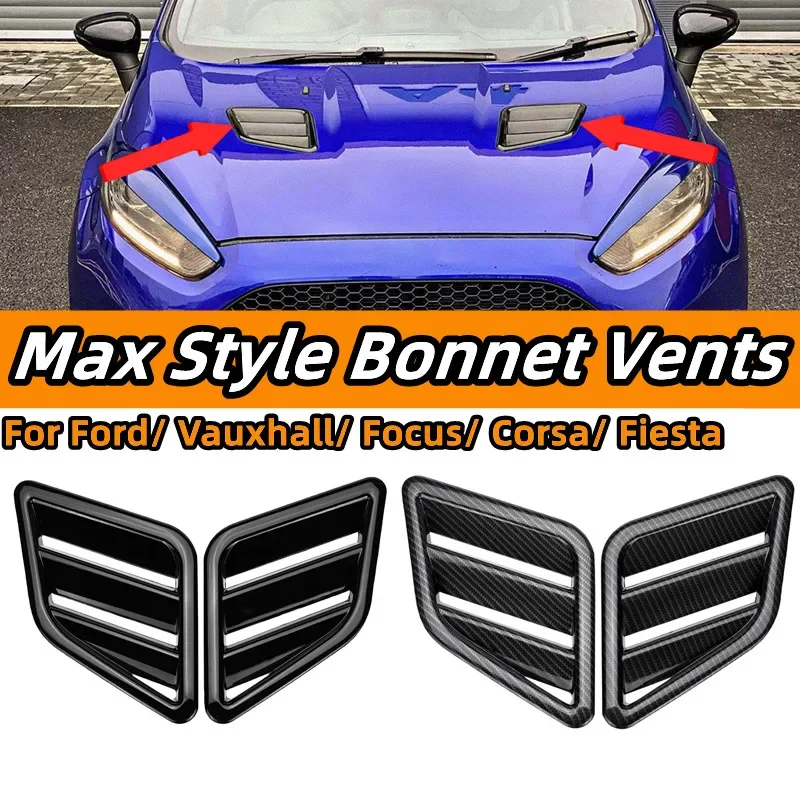 

2Pcs Universal Bonnet Air Vents Engine Hood Car Exterior Parts for Focus Fiesta RS ST for Vauxhall Max Style Car Front Vent