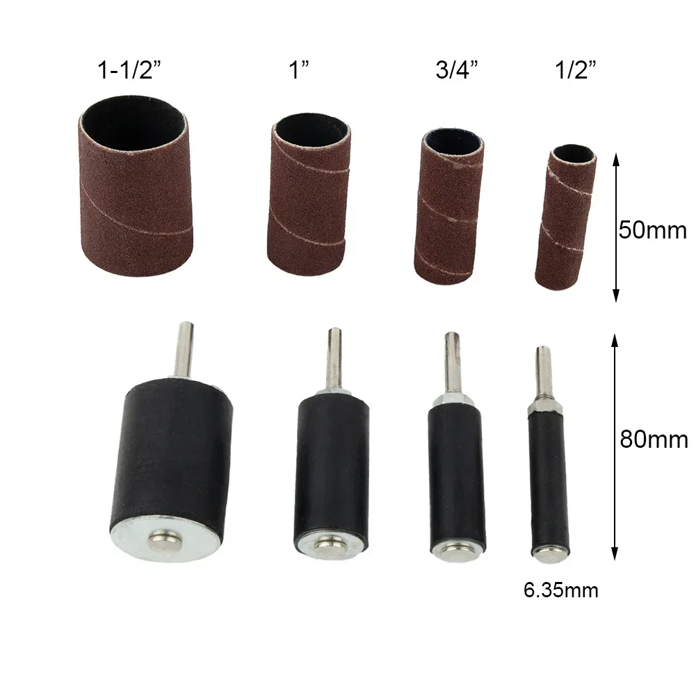 Brand New And Buffing Out Irregular Shapes Sandpaper Rolls Ring Spool 16Pcs Set Black + Red-brown Metal Rubber