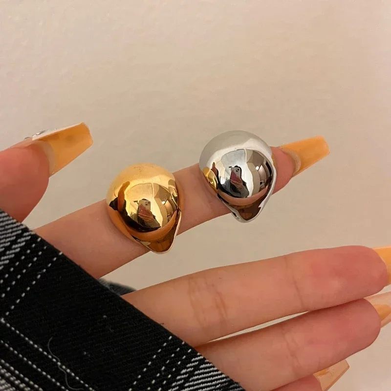 Fashion Jewelry European and American Design Metal Geometric Rings For Women Party Gifts Cool Trend Accessories Hot Selling