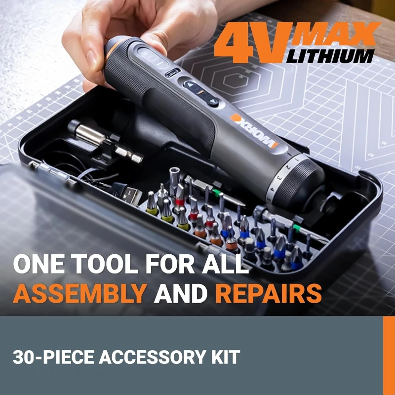 Worx 4V Electrical Screwdrivers Set WX242 Portable Smart Cordless Power Screw Driver Mini Electric Drill Home Repair Power Tools