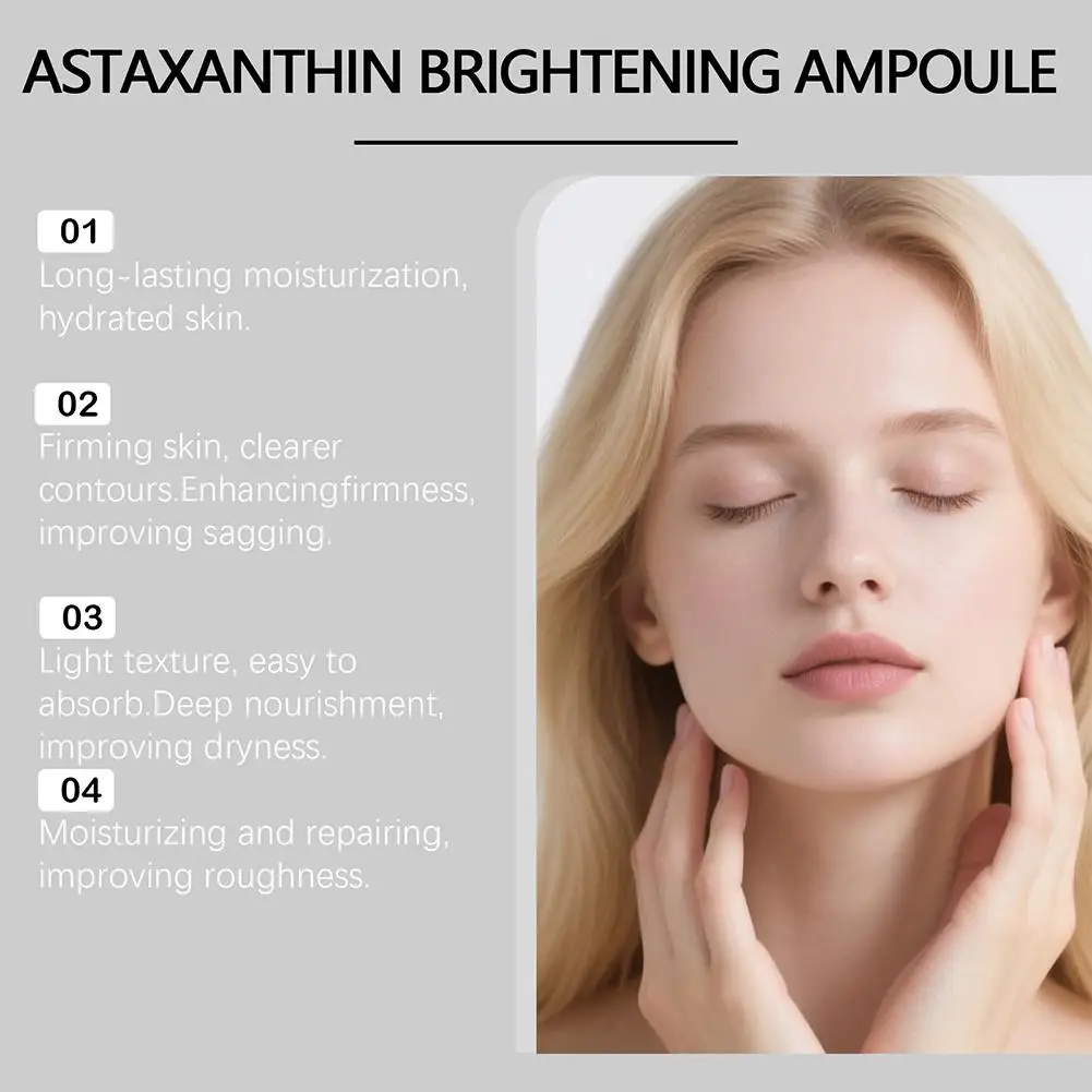 30 مللي فيارلين أستازانتين اشراق أمبولة تحسين نسيج البشرة بشكل واضح ترطيب البشرة جوهر أصلي العناية بالوجه