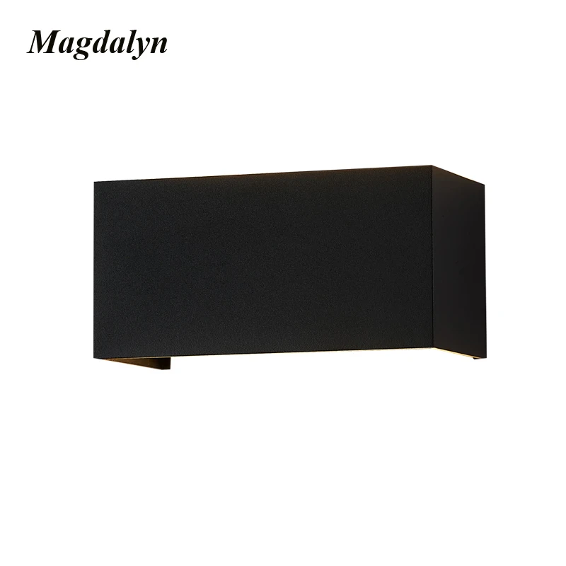 Magdalyn Led applique da esterno impermeabile 24W casa Aluminio Led bianco nero Decorativo Patio portico lampada illuminazione da parete per interni