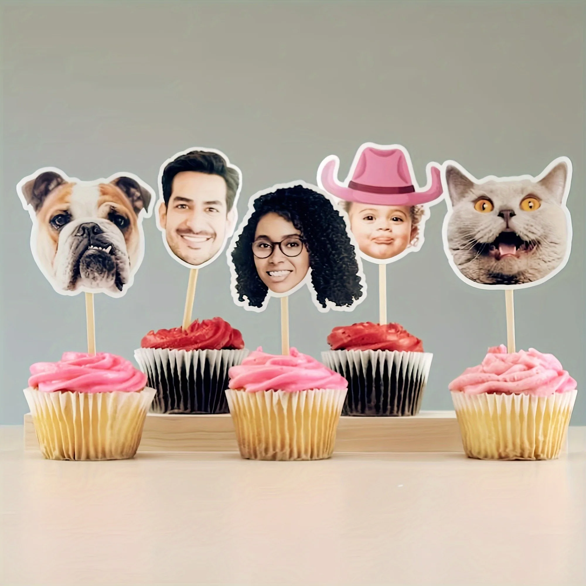 Custom Personalized Cake Toppers for Birthday Wedding Parties Donuts Cakes Muffins Decorations Party Supplies image 4