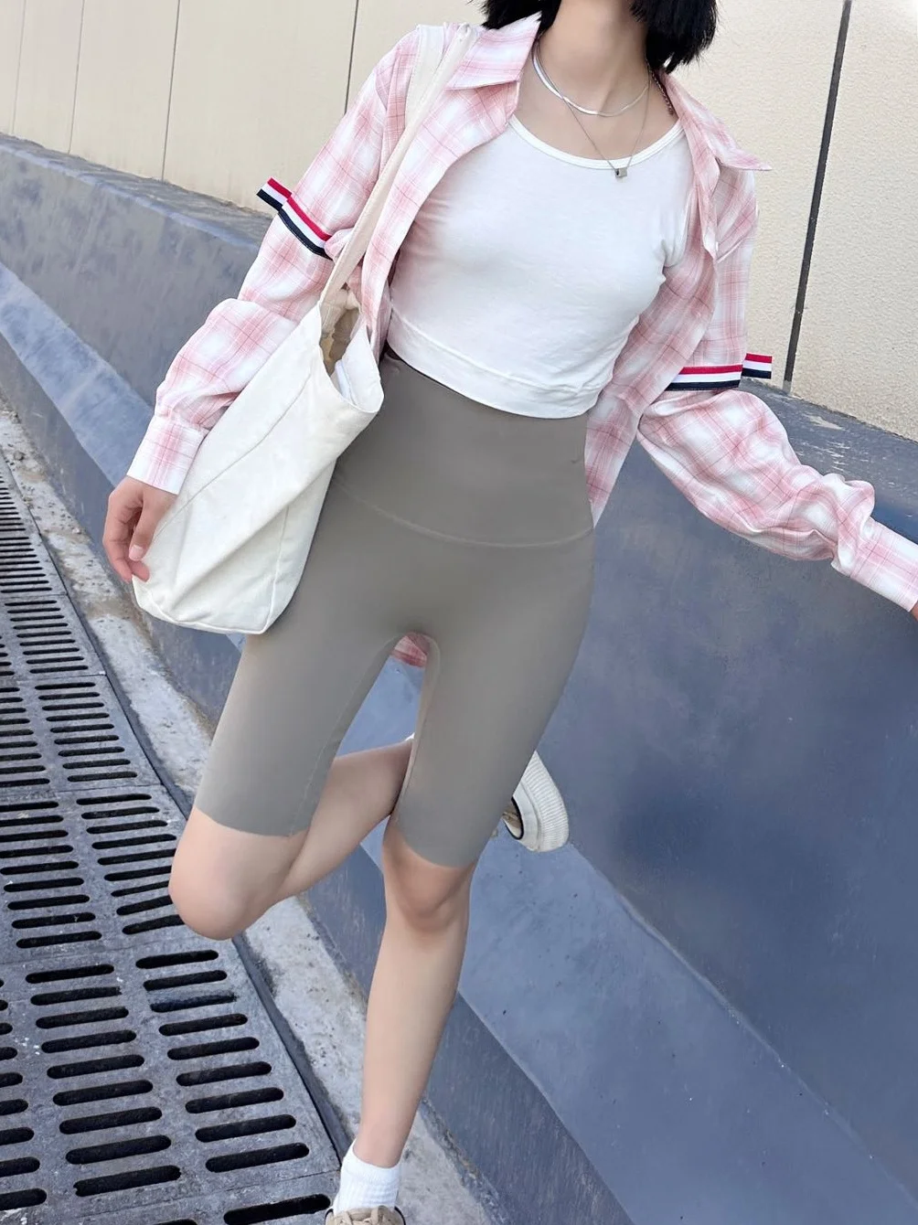 سروال ركوب الدراجات للنساء من جلد الغزال، خفيف وعالي الخصر، يناسب البطن، مناسب لليوجا والرياضة، ملابس خارجية للربيع والصيف