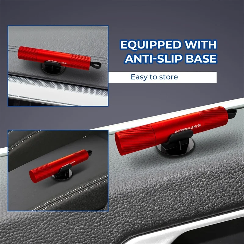 2 In 1 Car Safety Hammer Mini Safety Hammer Broken Car Window Breaker Escape Multifunctional Safety Hammer Steel Rescue Tool - view 6