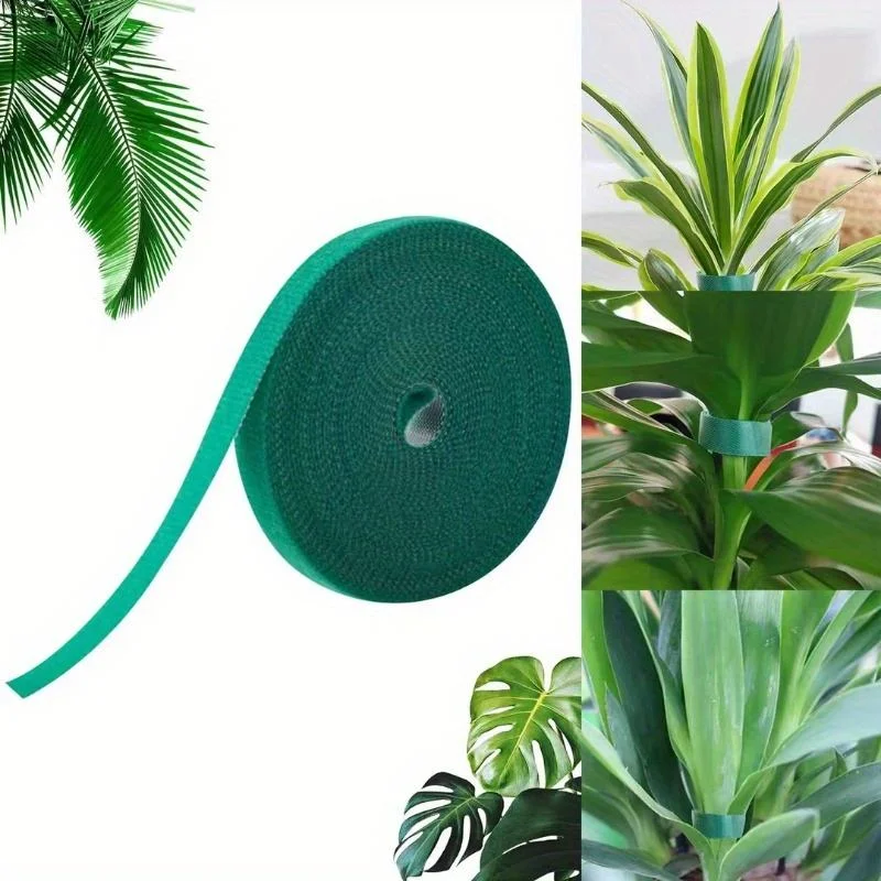 Adjustable 100/2M Self Adhesive Plant Nylon Ties Green Plant Bandage Garden Hook Loop Bamboo Cane Wrap Support Garden Supplies