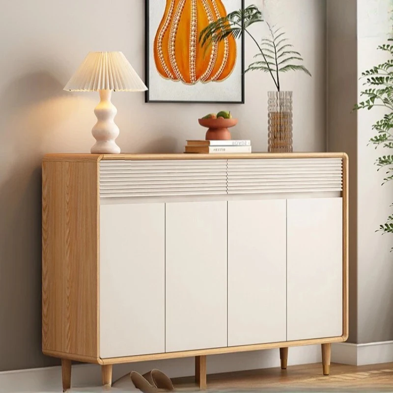 Rak Sepatu Desain Ukuran Besar Gaya Nordik Modern Kayu untuk Ruang Tamu Lemari Sepatu Aman Rak Penyimpanan Sapateira Ornamen Dekorasi Rumah