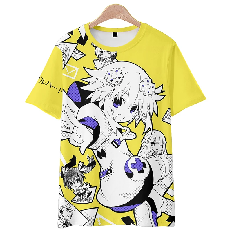 Anime Hyperdimension Neptunia：The Animation 3D Print TShirt Women Men O-neck Short Sleeve Funny T-shirt