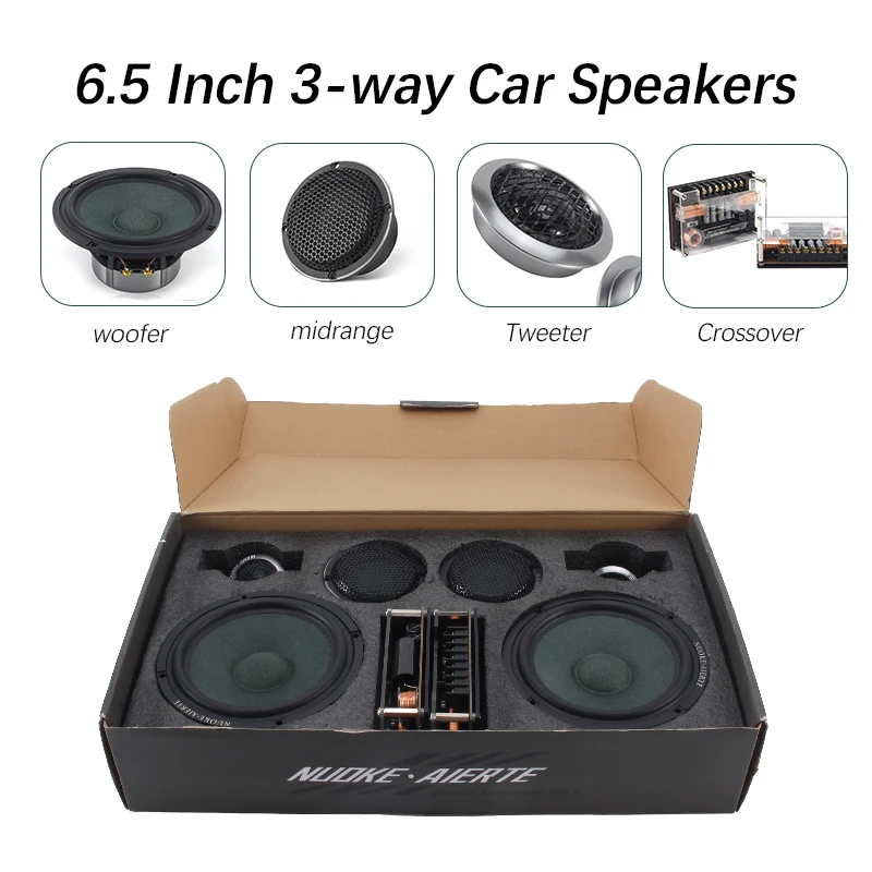 ZM-NK-ET653 RMS Power 100W*2 6.5 Inch High End 3 Way Car Audio Component Speaker Car Stereo Sound System Speaker