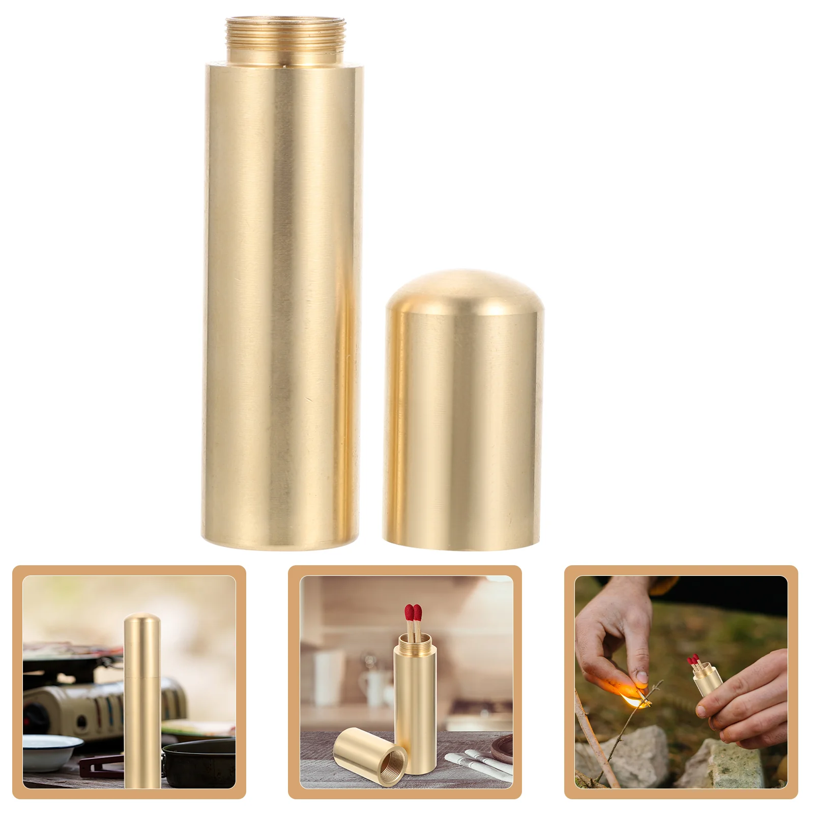 Brass Storage Box High Class Metal Container for Camping Hiking Survival Portable Watertight ganizer Case Emergency