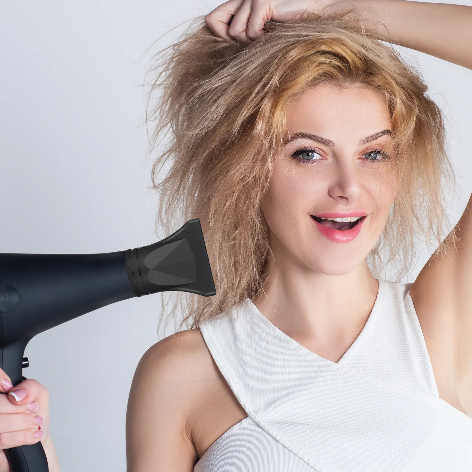 

2Pcs Hair Dryer Diffuser Nozzle Diffusers Blow Replacement Hairdryer Attachment Flat End Nozzle Travel Hairdressing Styling Tool