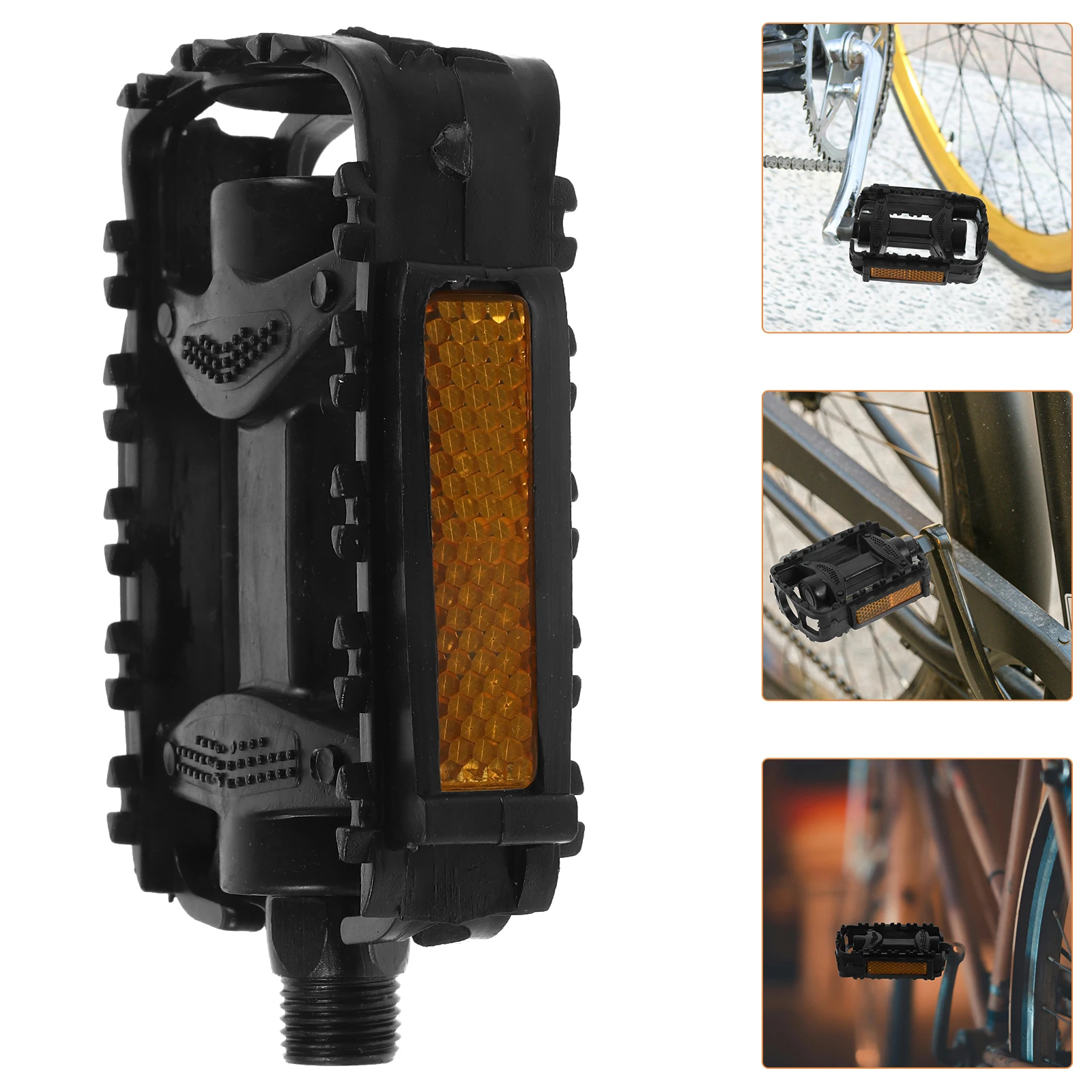 

1 Pair Black Bike Pedals for Sturdy Plastic Long Term Use Comfort Riding Replaceable Accessories Refit Mountain Bicycle