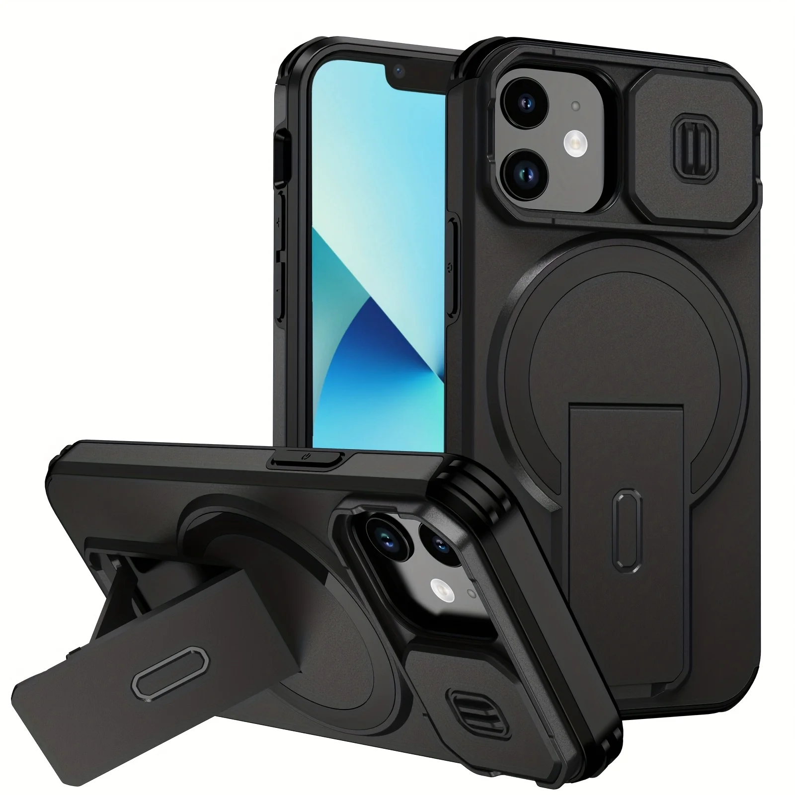 Sliding Camera Bracket Magnetic phone case for Iphone 17 16 15 14 13 12Pro max Support Wireless Charging Full Camera Protection