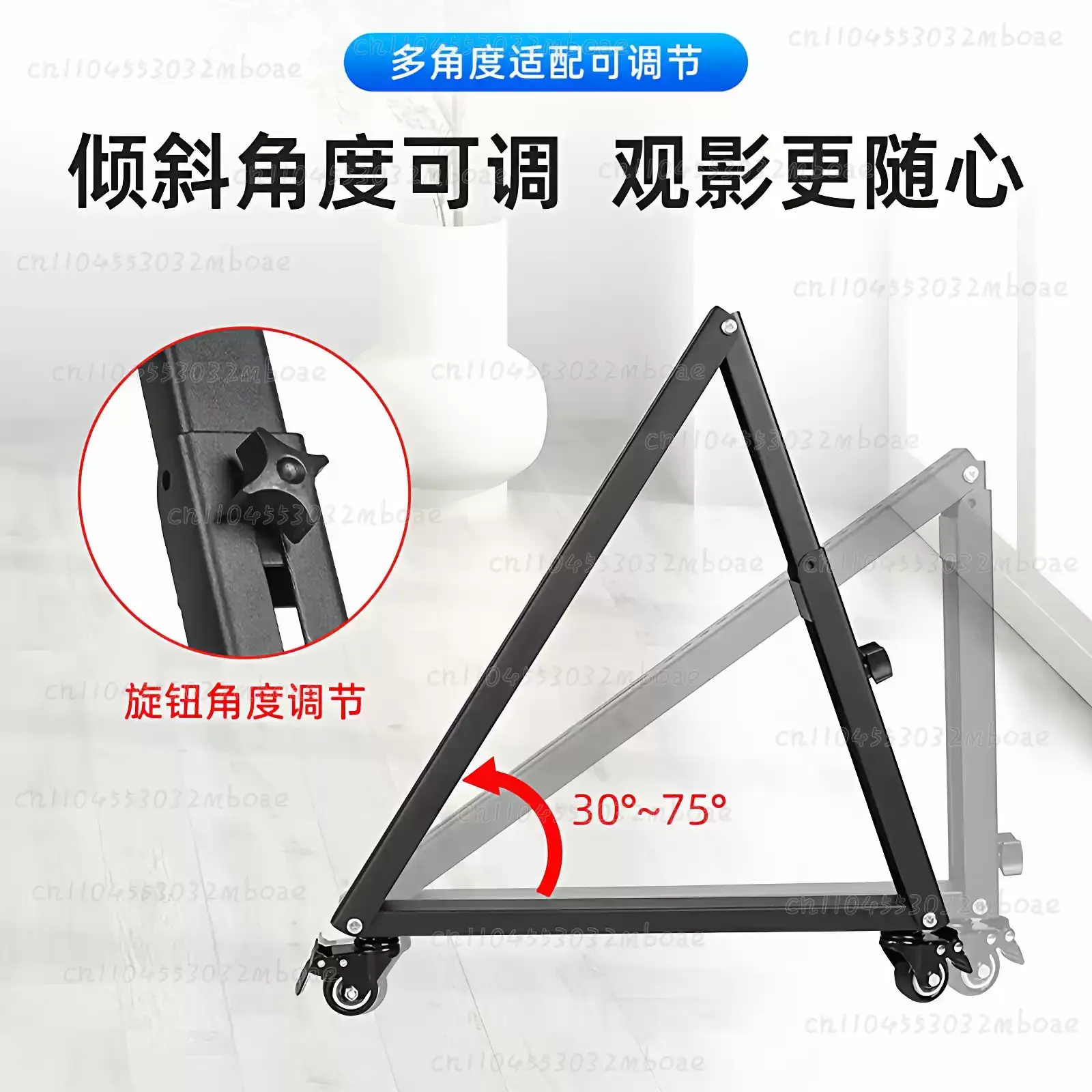 Mobile TV Stand with Wheels 1 Pair Angle Adjustable Cart for 32-55 Inch LED LCD Flat&Curved TVs - Rolling Stand for Home Enterta