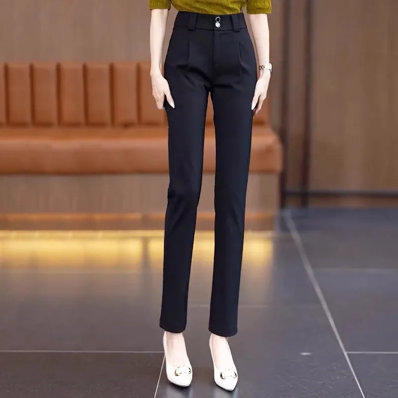 

Black Casual Harem Pants for Women, Autumn Fashionable Elegant Commuter Pants, Slimming Versatile Suit Pants