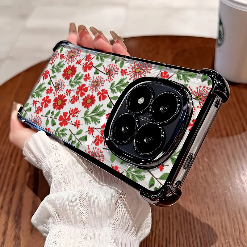 

Flowers Painting Phone Case For OPPO Reamle C85 Pro Soft Shockproof Clear Cover For Realme C71 C75 C55 C53 C65 4G Plating Capa