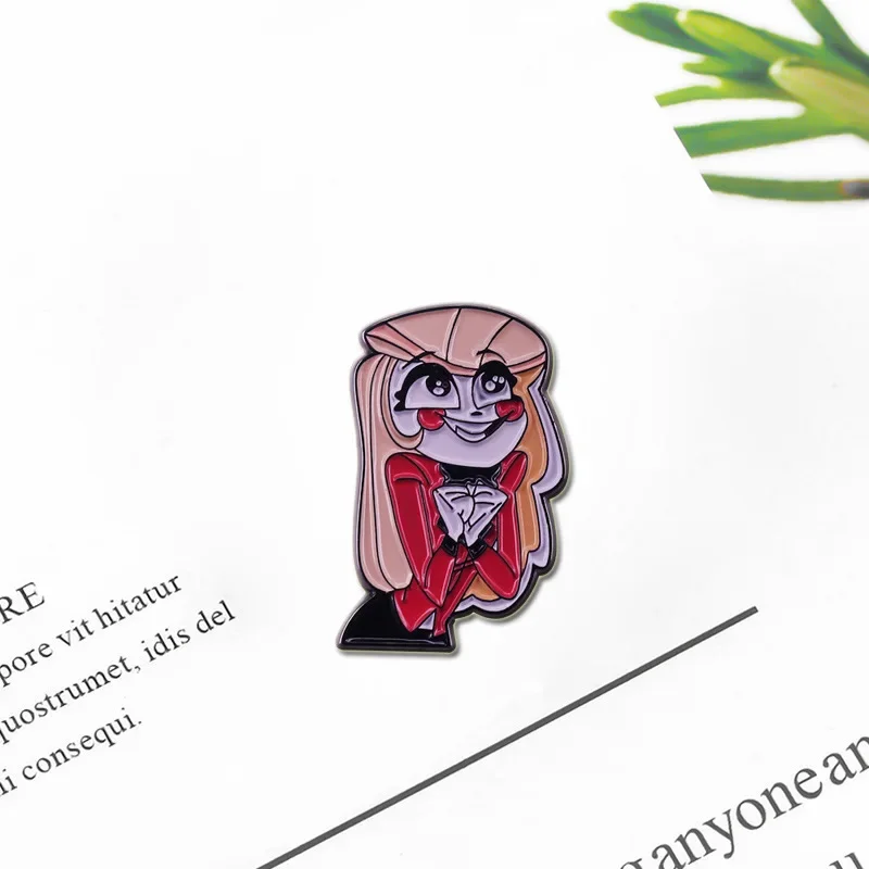 Excellent Quality Infamous Alastor Villain Snake Demon Sir Pentiouss Enamel Lapel Pins Charlie Brooch hotels Demons Adorn Badges
