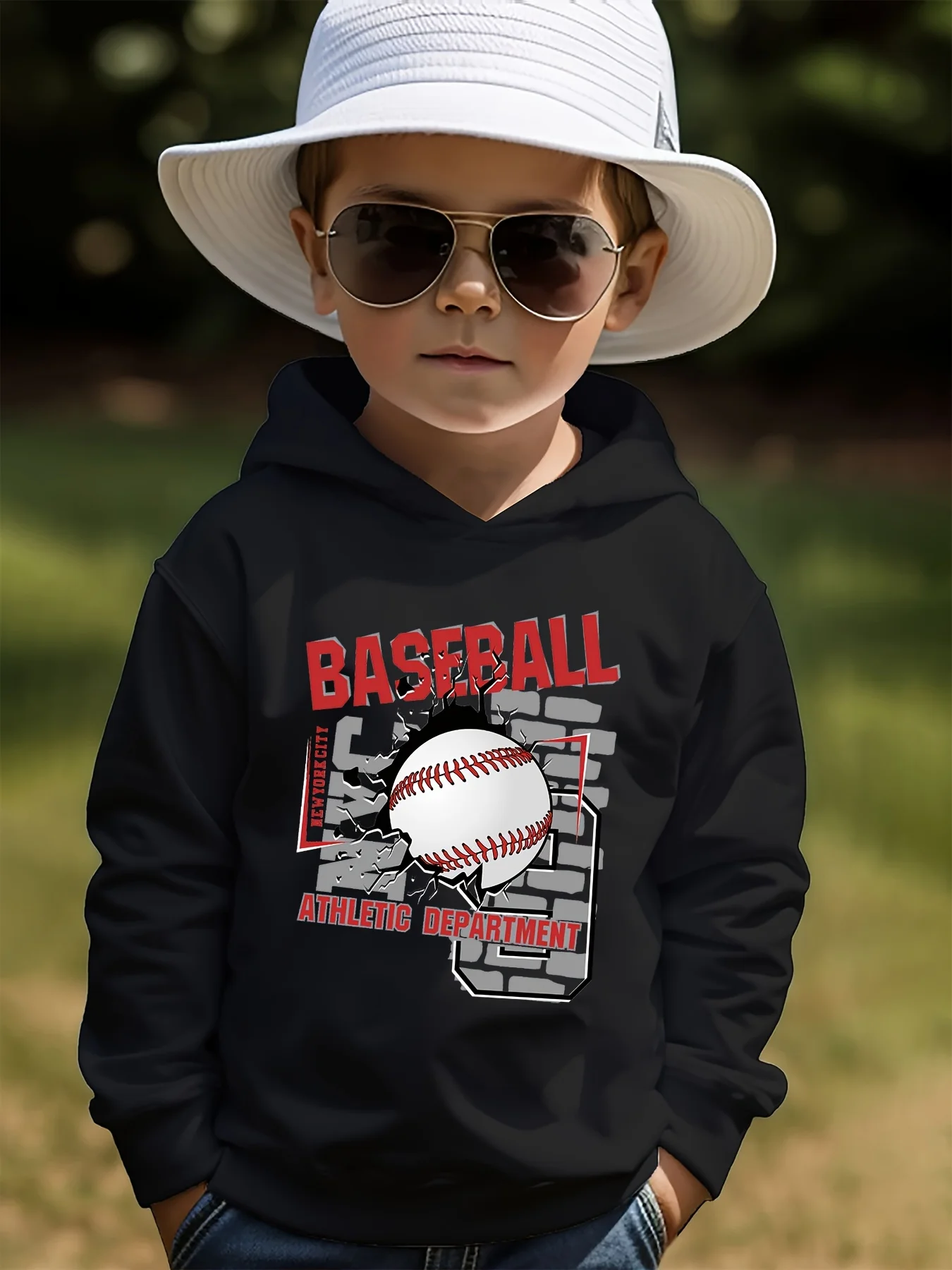 Cute, creative, and casual long-sleeve crewneck sweatshirt for boys, featuring fun anime-style prints—ideal for outdoor wear.