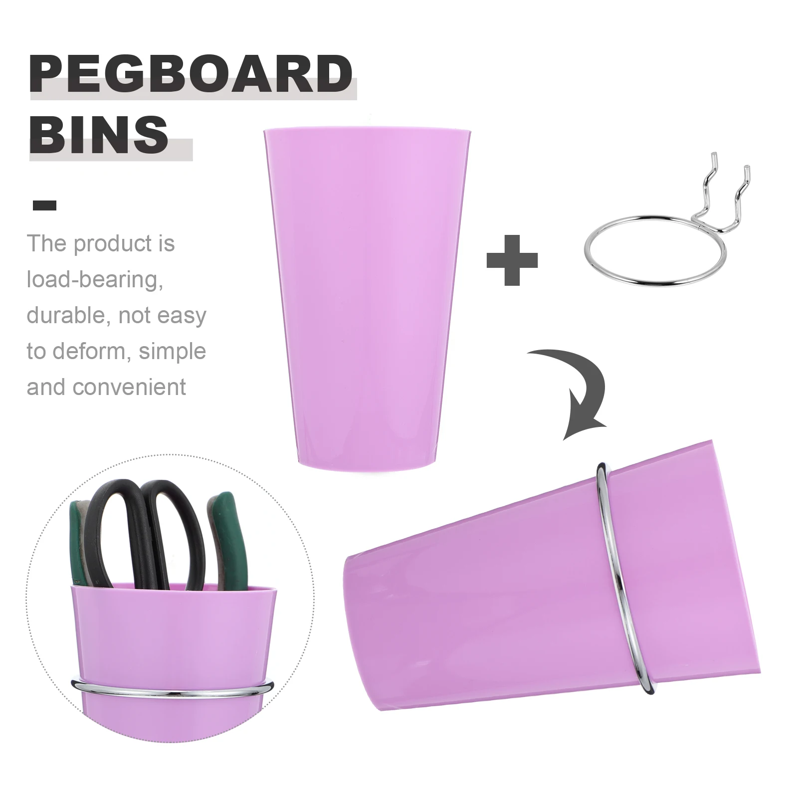 

5 Sets Round Hook Cup Holder Holders Manual Storage Iron Organizer Peg Board Cups