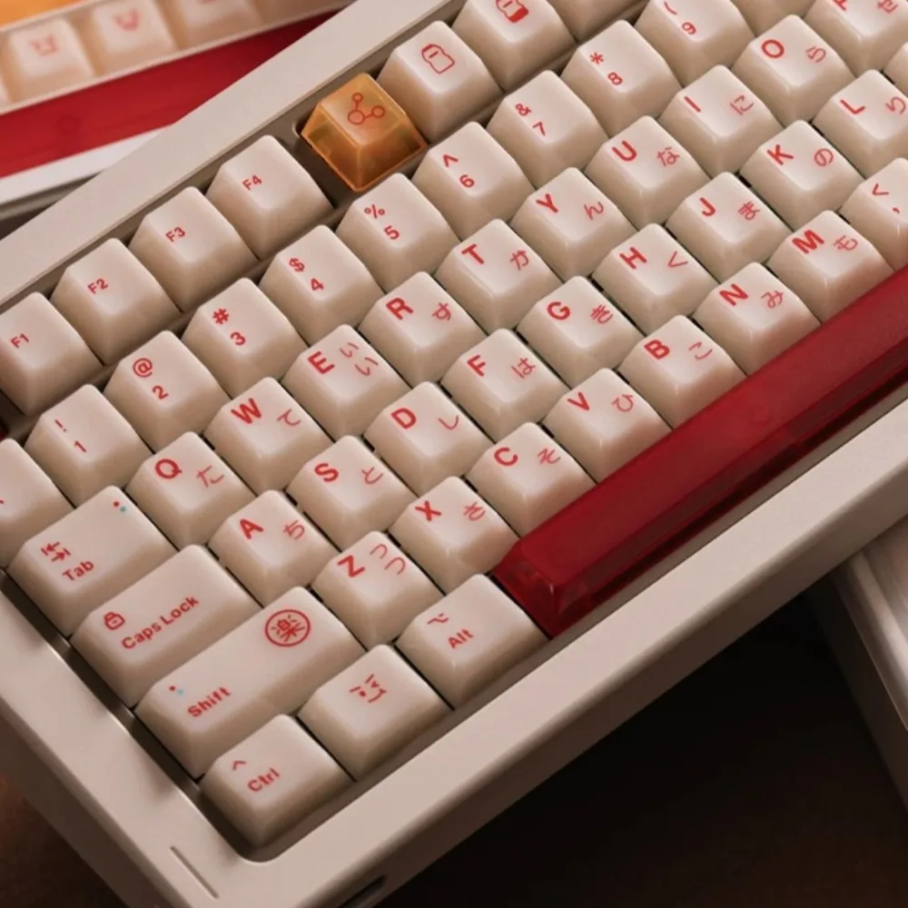 KEYMOJI Cheers Yakult Inspired PC Material Keycap Set Cherry Profile 148 Keys Original Factory Height for MX Mechanical Keyboard