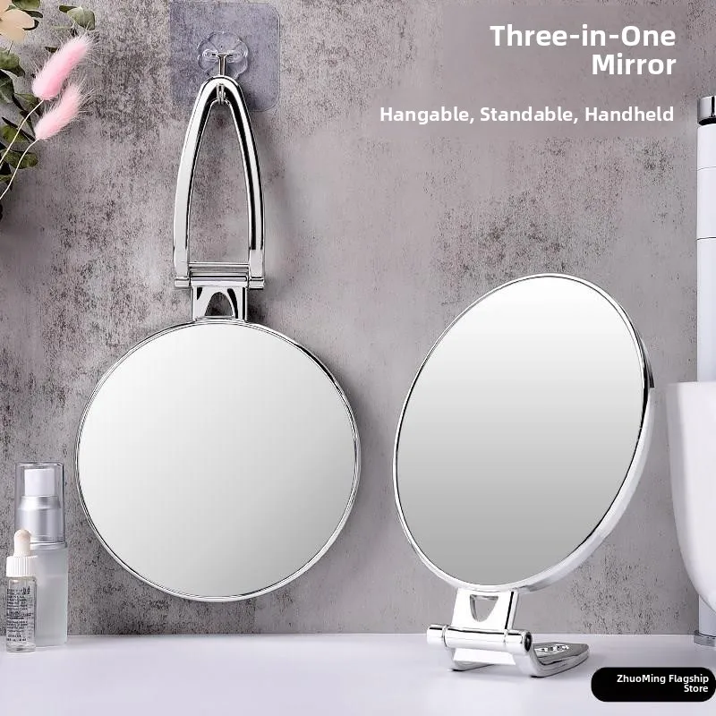 

Портативное ручное двустороннее компактное зеркало с увеличением, круглое, для дома, настольное, для салона красоты, настенное крепление