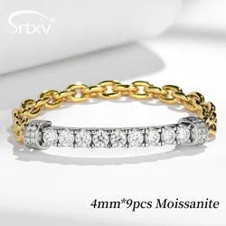 2.7CTTW D Color Moissanite Bracelet For Women Men S925 Sterling Silver Hip Hop Link Hand Chain Wedding Party Bangle Jewelry Gift
