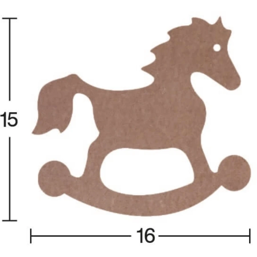 H68 Rocking Horse Trinket, 18mm Figurative Wood Object