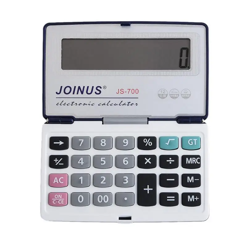 Electronic Folding Solar Power Calculator Portable Scientific Calculate Commercial Count 12 Digit Large Word Display With Button