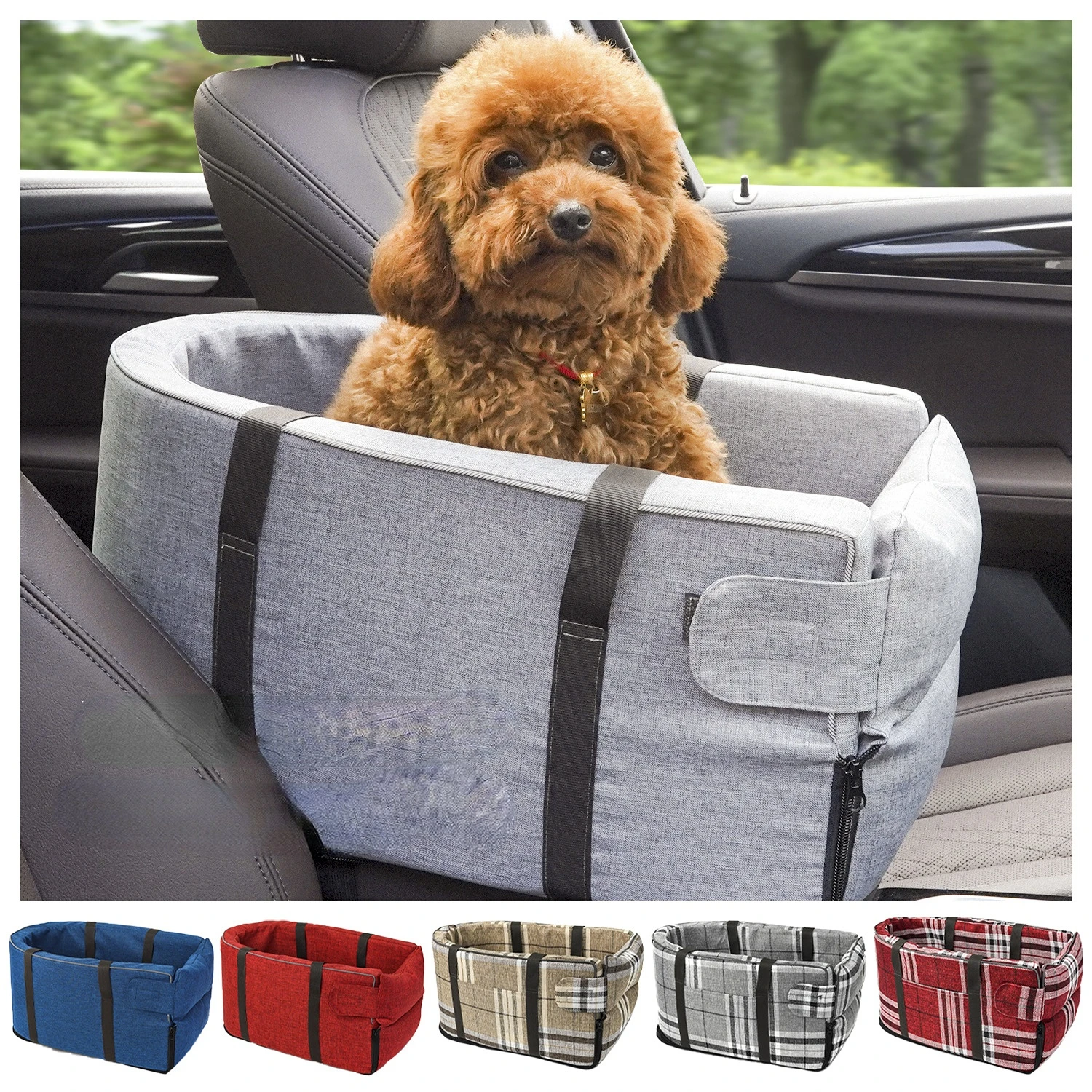 

Dog Car Seat Safety Car Central Pet Car Kennel Portable Car Carrier for Small Dog Cat Outdoor Travel Dog Car Travel Accessories