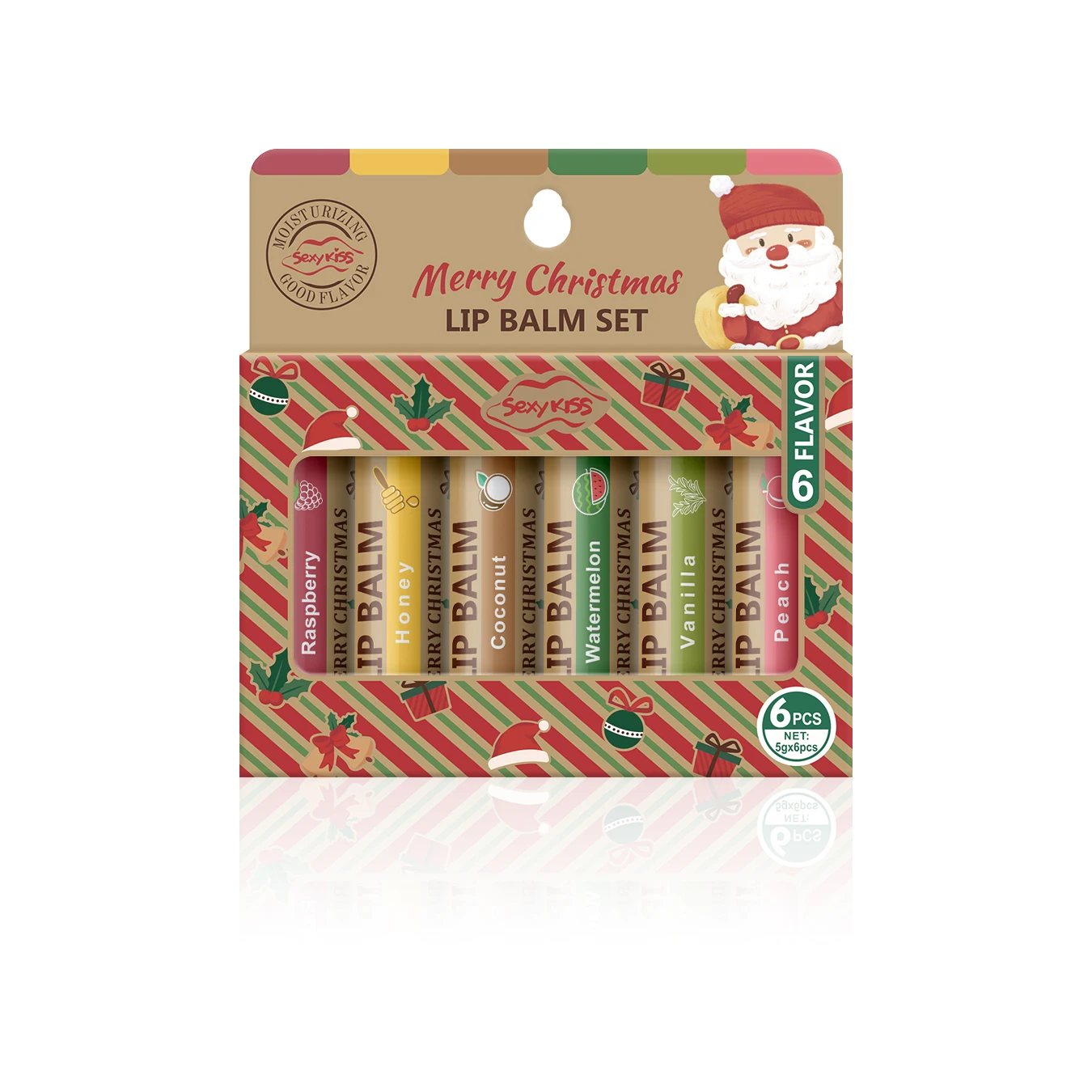 Christmas gift 6PCS/box lip balm set, shiny and moisturizing, softening dead skin, suitable for dry lips, a gift for women