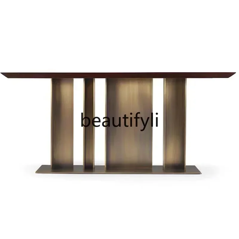 

07Light luxury stainless steel entrance table, living room entrance table, home bar case sofa back few decorative cabinets2005