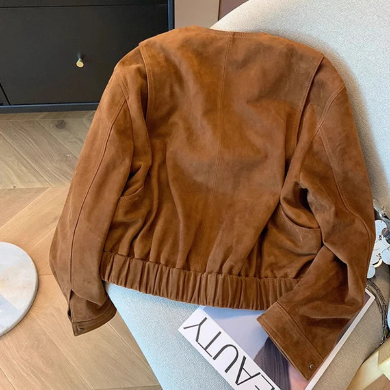 Leather Jackets Women Loose Retro American Style Boyfriend Cool Classic Streetwear Fashion Maillard Leisure Distressed Overcoats